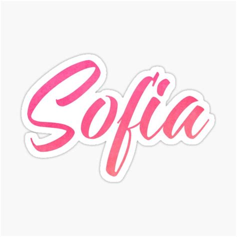 Sofia Girls Name Pink Watercolor Type Design Sticker For Sale By
