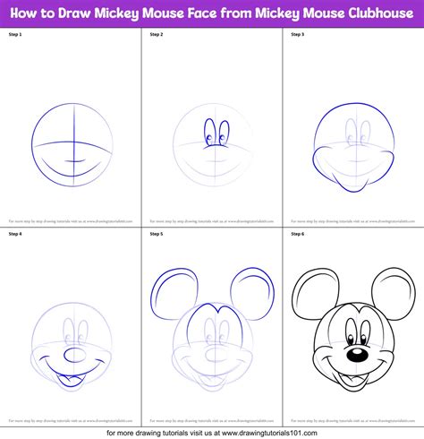 How To Draw Mickey Mouse Face From Mickey Mouse Clubhouse Mickey Mouse