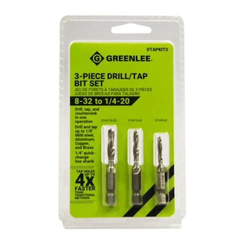 Greenlee Drill Tap 3 Piece 2 14 In High Speed Steel Jobber Length