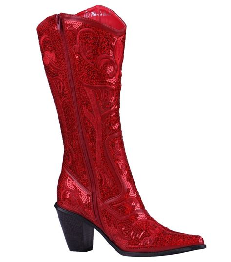 Helens Heart Red Blingy Sequins Cowboy Boots Red Cowboy Boots Boots
