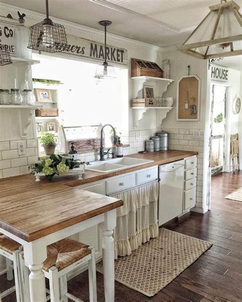 White Farmhouse Kitchen Cabinets Wooden Cabinets Vintage