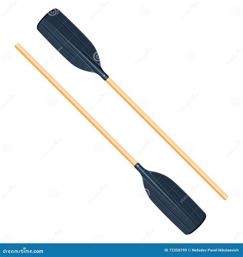 Two Rowing Oars Illustration Isolated On White Background Stock