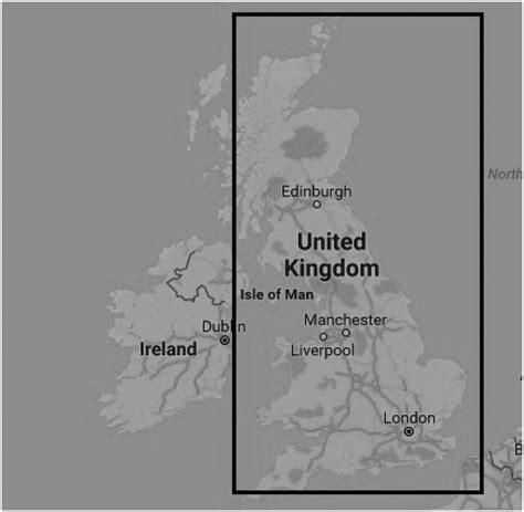 Bounded Rectangle Was Created Around Great Britain Using Latitude And