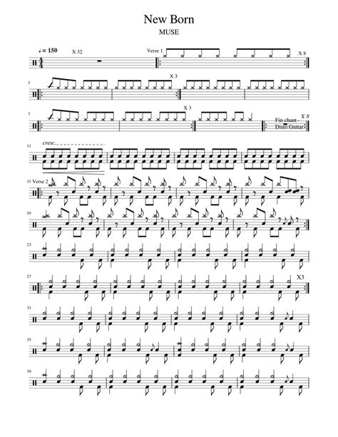 Newborn Muse Sheet Music For Drum Group Solo