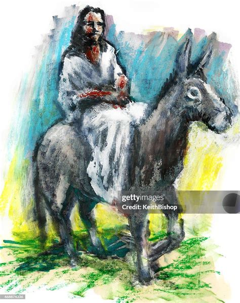 Jesus Christ On Donkey Palm Sunday High Res Vector Graphic Getty Images