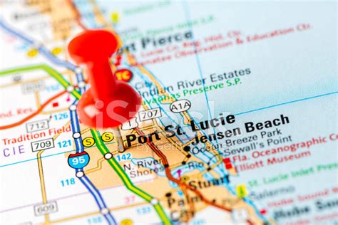 Amerikanska Huvudstäder På Karta Serie Port St Lucie Fl Stockfoton