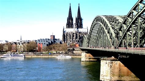 Rhine River Seen From Cologne City In Germany Youtube