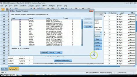 How To Make A Smaller Dataset In Spss Youtube