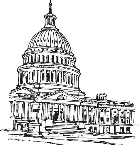 Cartoon Of The Capitol Building Washington Dc Illustrations Royalty