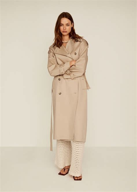 Double breasted trench - Women | Mango USA in 2020 | Double breasted trench, Double breasted, Coat