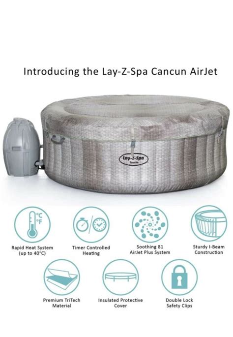 Lazy Spa Lay Z Spa Cancun Hot Tub Inflatable Airjet Bestway July