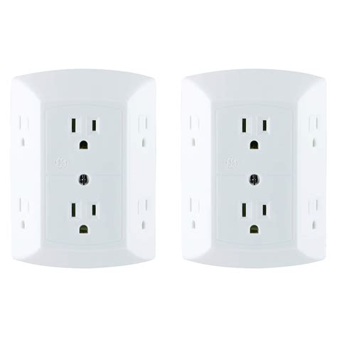 Buy Ge 6 Outlet Extender 2 Pack Grounded Wall Tap Adapter Spaced