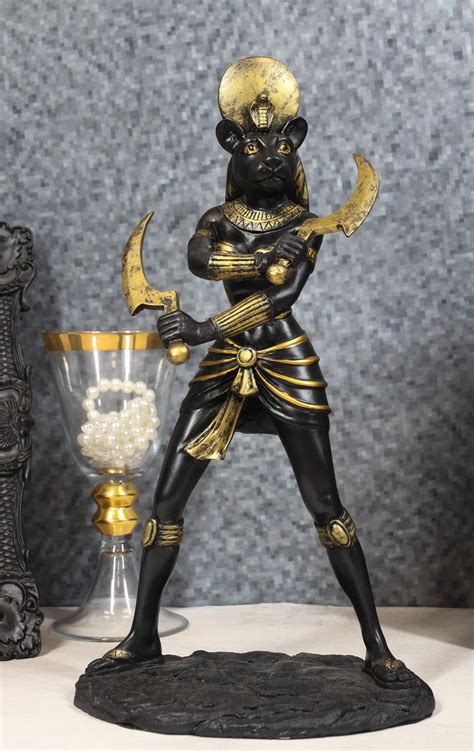 egyptian sun goddess sekhmet with sickle statue warrior huntress lioness healer
