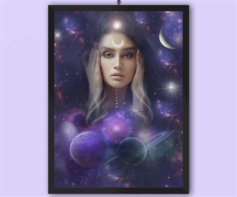Purple Cosmic Divine Feminine Goddess Collage Art Divine Feminine Art