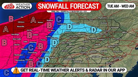 Final Call Snowfall Forecast for Tuesday's Western PA ...