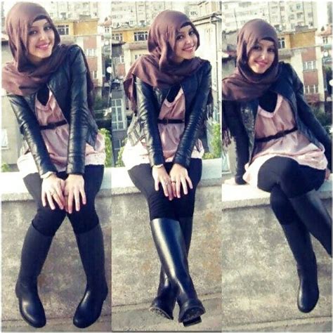 Hijab Boot Modest Fashion Hijab Fashion Fashion Boots Fashion Outfits Iran Girls Latex
