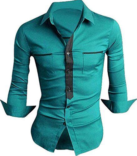 Jeansian Mens Casual Slim Fit Long Sleeves Dress Shirts Stylish