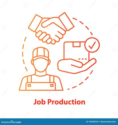 Job Production Red Concept Icon Jobbing One Off Production Idea Thin