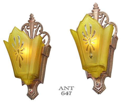 Vintage Hardware And Lighting Art Deco Antique Wall Sconces Circa 1930