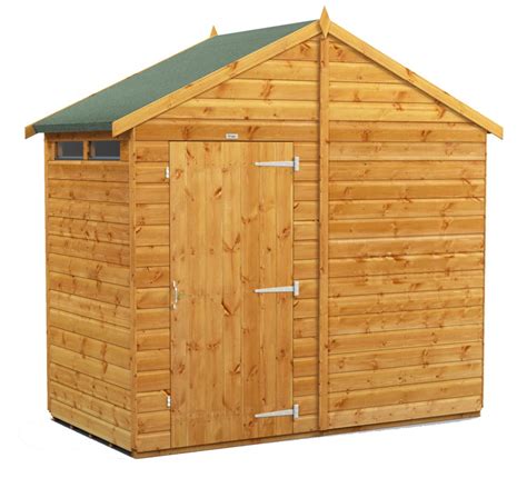Power 4x8 Apex Secure Garden Shed Single Door Apex Roof Secure Sheds