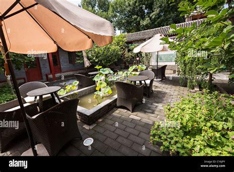 Interior Courtyard Of The Cote Cour Hotel A Restored Traditional