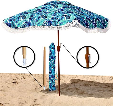 Premium Beach Umbrella Extra Large 66 X 66 For Complete Shade Coverage For 2