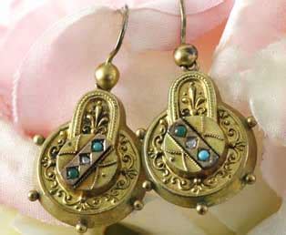 Antique Turquoise Diamond Earrings