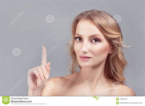 beauty expert woman calling attention stock image image of hand casual 106650181