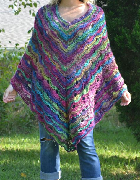 Peacock Virus Poncho By Mylilsmidget On Etsy Crochet Poncho Crochet Poncho Patterns Crochet