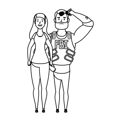 Young Man Fbi Agent With Woman Characters 2844093 Vector Art At Vecteezy