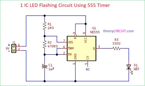 Ic Led Flashing Circuit Using Timer Theorycircuit Do It