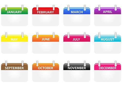 Free Photo Calendar Icons Calendar Icons Month Months Colourful