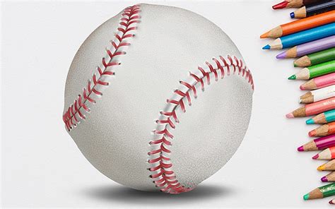 How To Draw A Baseball A Realistic Baseball Drawing