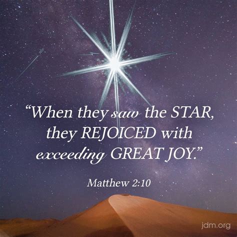When They Saw The Star They Rejoiced With Exceeding Great Joy