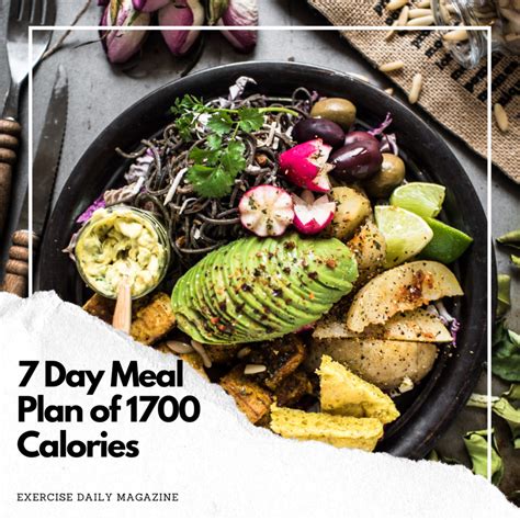 1700 Calorie Meal Plan For 7 Days Exercise Daily