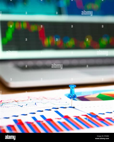 Pin On The Graph Chart Stock Photo Alamy