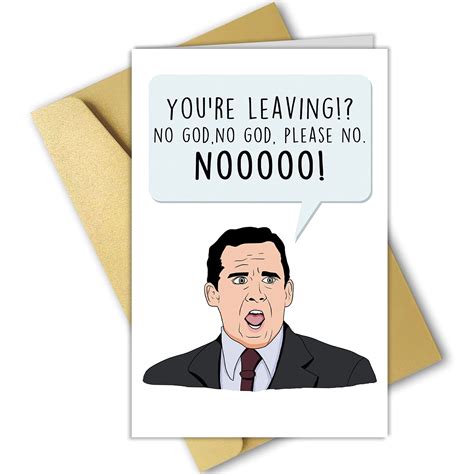 Buy Funny Michael Scott Leaving Card The Office Greeting Card For Him