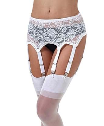 Amazon Com Mesh Garter Belt Sexy Lace Suspender Belt With Six Straps