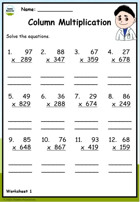 Grade 5 Multiplication Worksheets Free Printables Math Worksheets