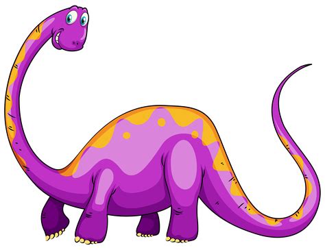 Purple Dinosaur With Long Neck 368210 Vector Art At Vecteezy