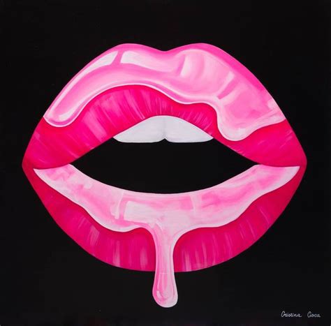 Pin By Brittany Patton On Painting Lips Painting Lips Art Print Pink Canvas Art