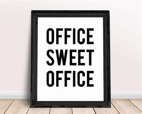 Office Sweet Office Typography Print Printable Wall Art Etsy Quote