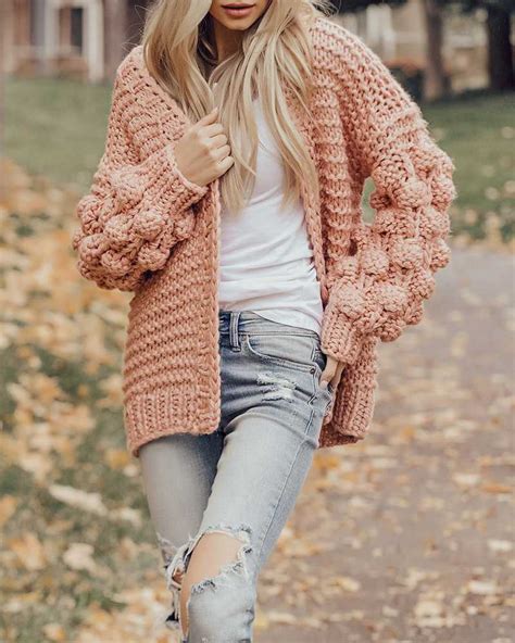 Oversized Chunky Thick Cable Knit Cardigan Sweater Sunifty