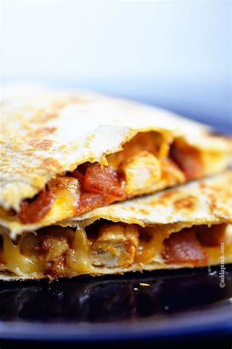 For our chicken quesadillas, we use a combination of monterey jack and cheddar. Perfect Chicken Quesadilla Recipe - Add a Pinch