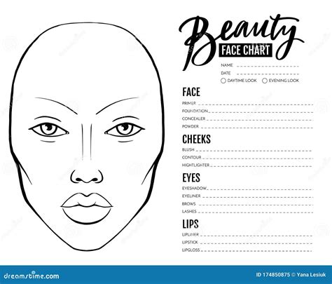 Printable Makeup Artist Face Chart Printable World Ho