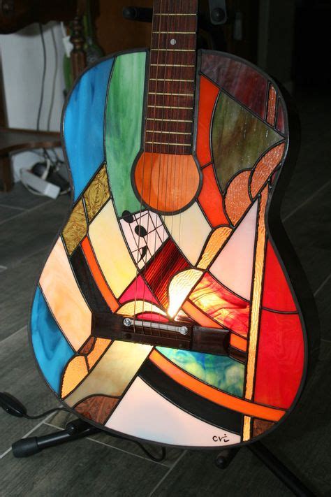 32 Stained Glass Guitars Ideas In 2021 Stained Glass Guitar Lamp Glass