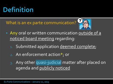 Ppt Ex Parte Communications Powerpoint Presentation Free Download Id2562916
