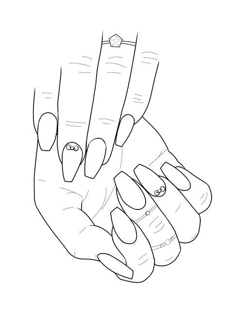 A Drawing Of Two Hands Holding Each Other S Fingers With Different Designs On Them