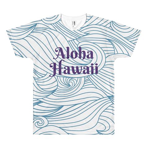 Styled in navy, it's finished with a colourful hawaii chest print and aloha south pacific slogan. Aloha Hawaii Short Sleeve T shirt - All Over Print T Shirt ...