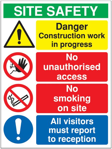 Jobsites must comply with the osha and ansi sign. Site Safety Signs Danger Construction Work in Progress | Seton